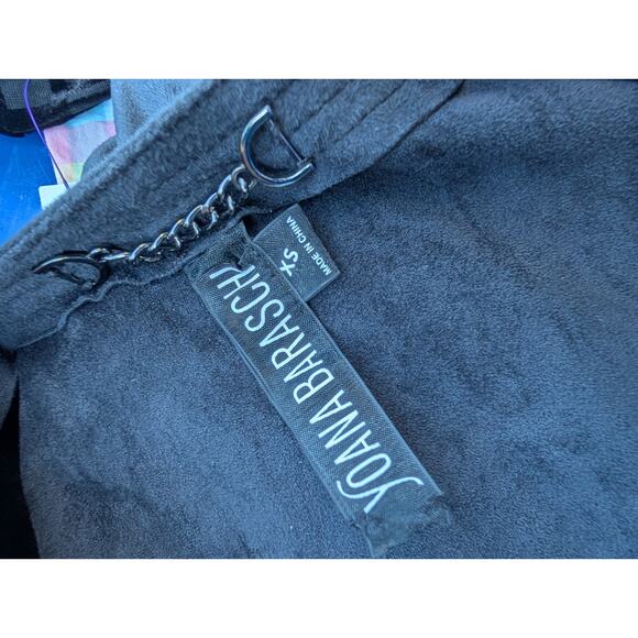 Yoana Baraschi Women's Black Open Front Shrug Cardigan XS Faux Suede Whimsigoth - Picture 6 of 8